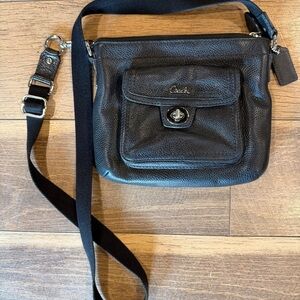 Coach Black Pebbled Leather Messenger Bag